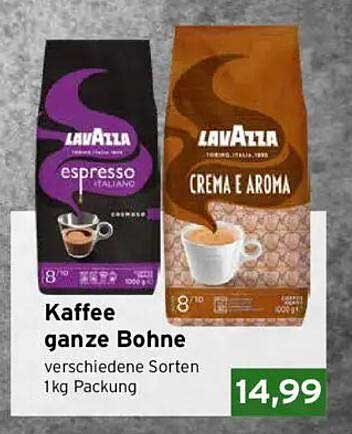 Lavazza Kaffee ganze Bohne 1kg - Espresso und Crema e Aroma