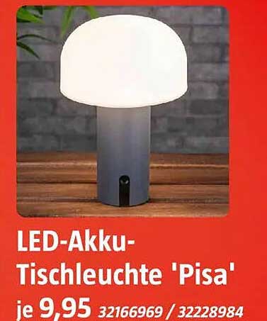 LED-Akku-Tischleuchte 'Pisa'