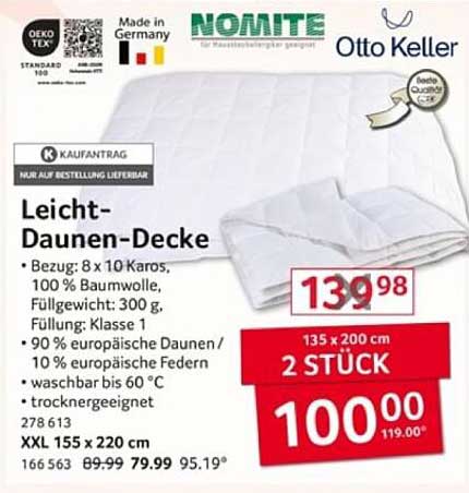Leicht-Daunen-Decke von Otto Keller