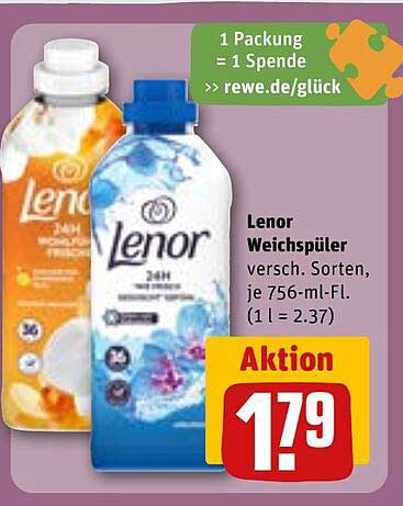 Lenor Weichspüler verschiedene Sorten, je 756-ml-Fl.