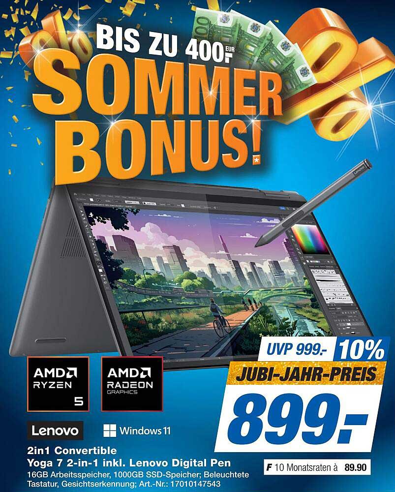 Lenovo Yoga 7 2-in-1 Convertible inkl. Lenovo Digital Pen