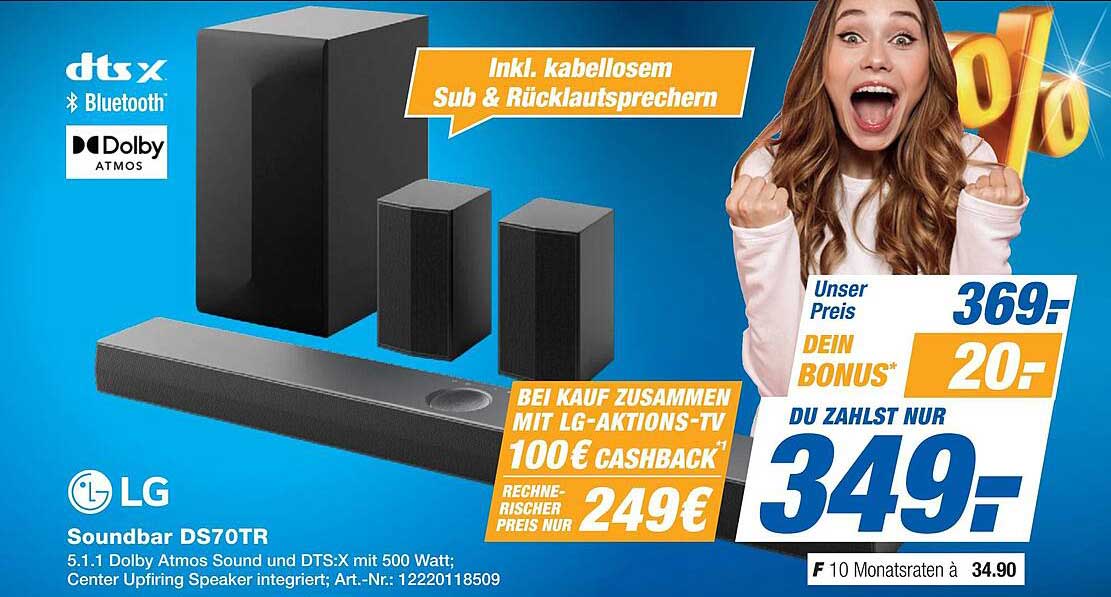LG Soundbar DS70TR – 5.1.1 Dolby Atmos Sound