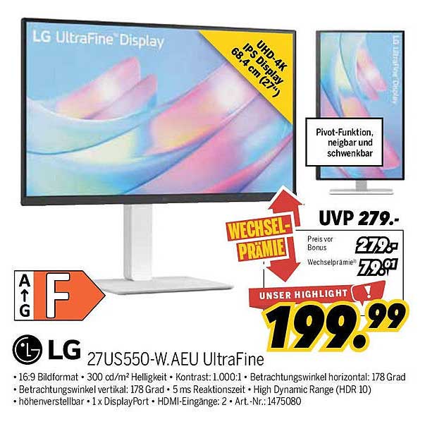 LG UltraFine Display 27US550-W.AEU