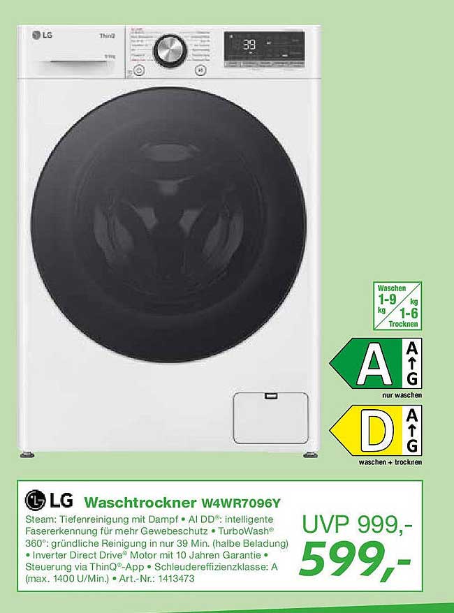 LG Waschtrockner W4WR7096Y