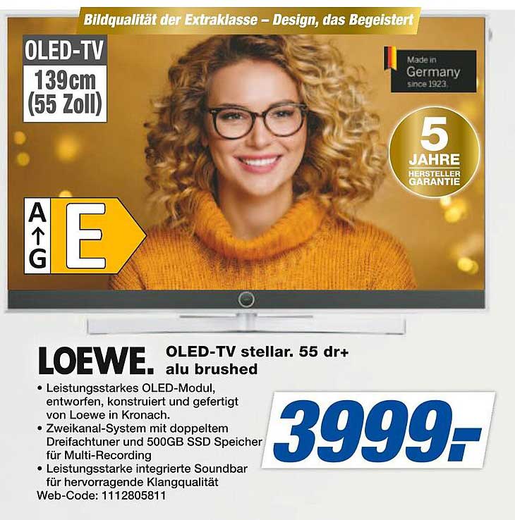 LOEWE OLED-TV stellar 55 dr+ alu brushed