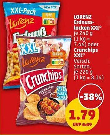 Lorenz Erdnusslocken XXL 240 g oder Crunchips XXL 220 g