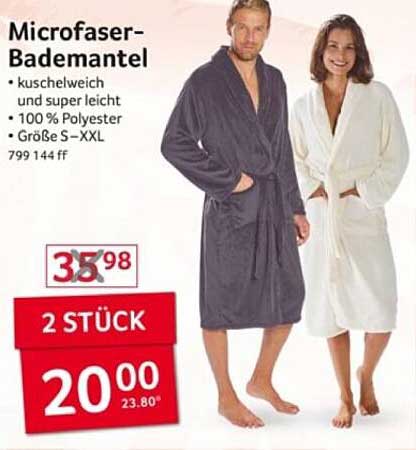 Microfaser-Bademantel – 2 Stück zum Sonderpreis