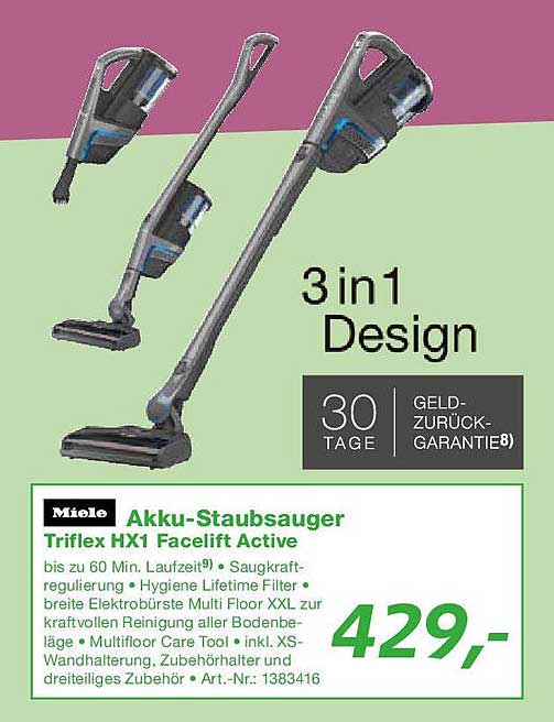 Miele Akku-Staubsauger Triflex HX1 Facelift Active