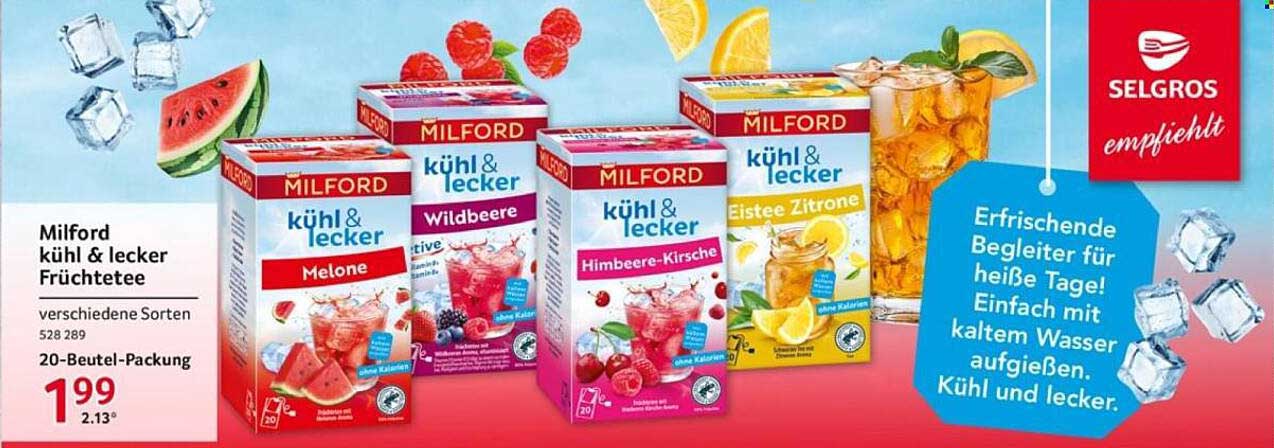 Milford kühl & lecker Früchtetee – verschiedene Sorten