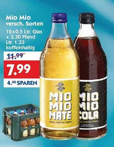 Mio Mio Getränke 12 x 0,5 Ltr. - Verschiedene Sorten