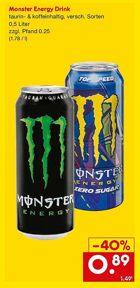 Monster Energy Drink, 0,5 Liter, verschiedene Sorten