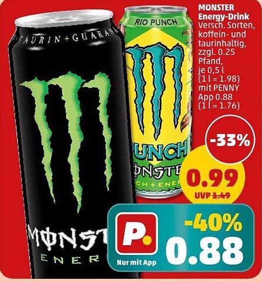 MONSTER Energy-Drink in verschiedenen Sorten