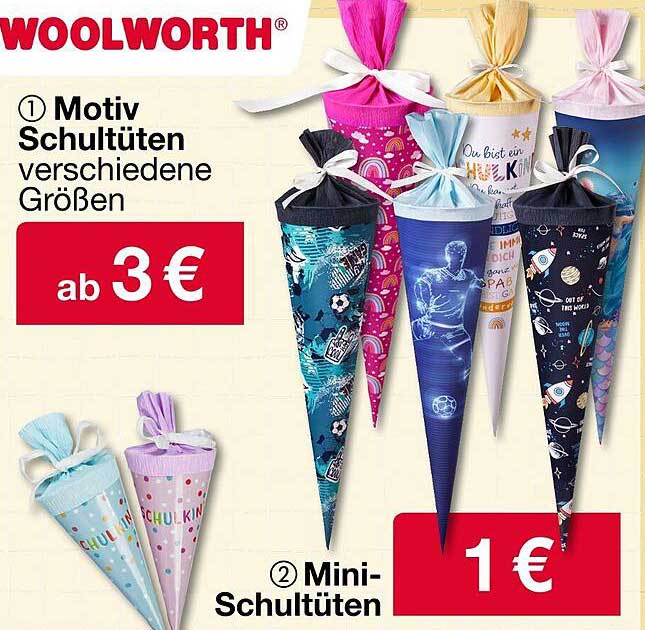 Motiv Schultüten verschiedene Größen