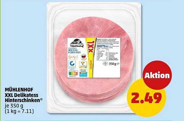 MÜHLENHOF XXL Delikatess Hinterschinken* je 350 g