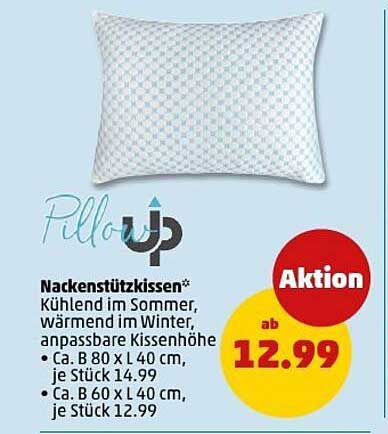 Nackenstützkissen von PillowUp – Aktion! Kühlend im Sommer, wärmend im Winter