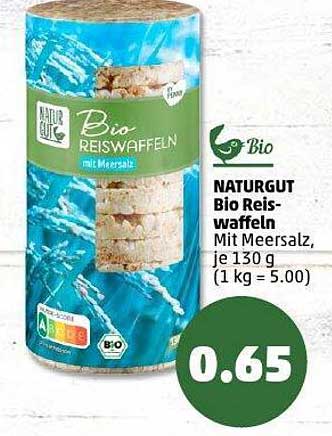 NATURGUT Bio Reiswaffeln mit Meersalz, je 130 g