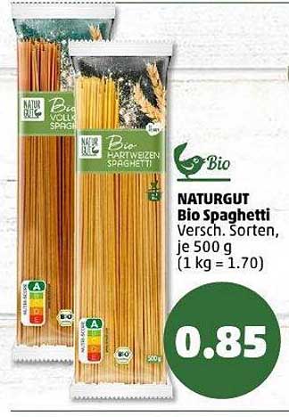 NATURGUT Bio Spaghetti Verschiedene Sorten, je 500 g