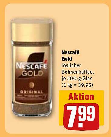 Nescafé Gold löslicher Bohnenkaffee, je 200-g-Glas