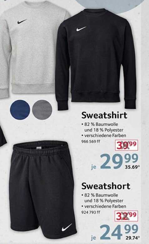 Nike Sweatshirt und Sweatshorts - Jetzt im Angebot!