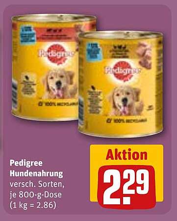 Pedigree Hundenahrung 800-g-Dose, verschiedene Sorten