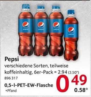 Pepsi 0,5 l PET-Flasche im 6er-Pack