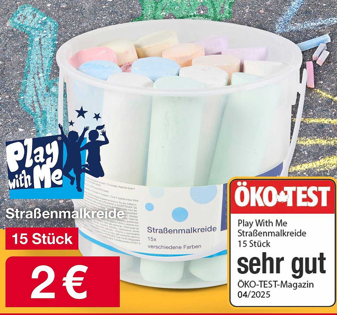 Play with Me Straßenmalkreide 15 Stück
