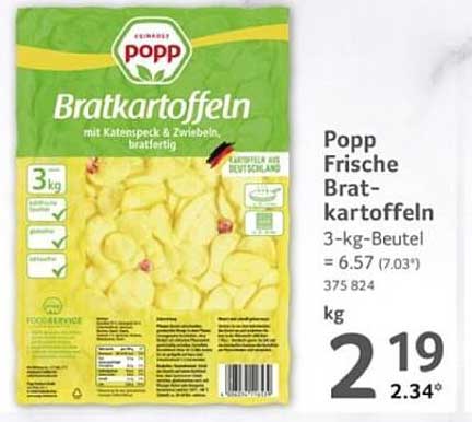 Popp Frische Bratkartoffeln 3-kg-Beutel