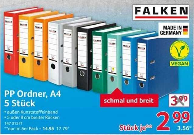 PP Ordner, A4 5 Stück - Falken