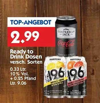 Ready to Drink Dosen – verschiedene Sorten