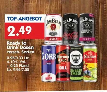 Ready to Drink Dosen - verschiedene Sorten