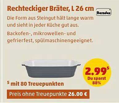 Rechteckiger Bräter, L 26 cm