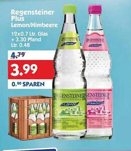 Regensteiner Plus Lemon/Himbeere 12x0.7 Ltr. Glas