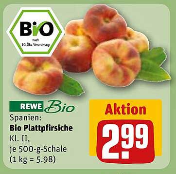 REWE Bio Plattpfirsiche aus Spanien - Kl. II
