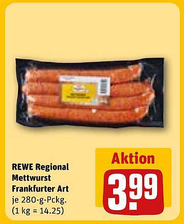 REWE Regional Mettwurst Frankfurter Art 280 g