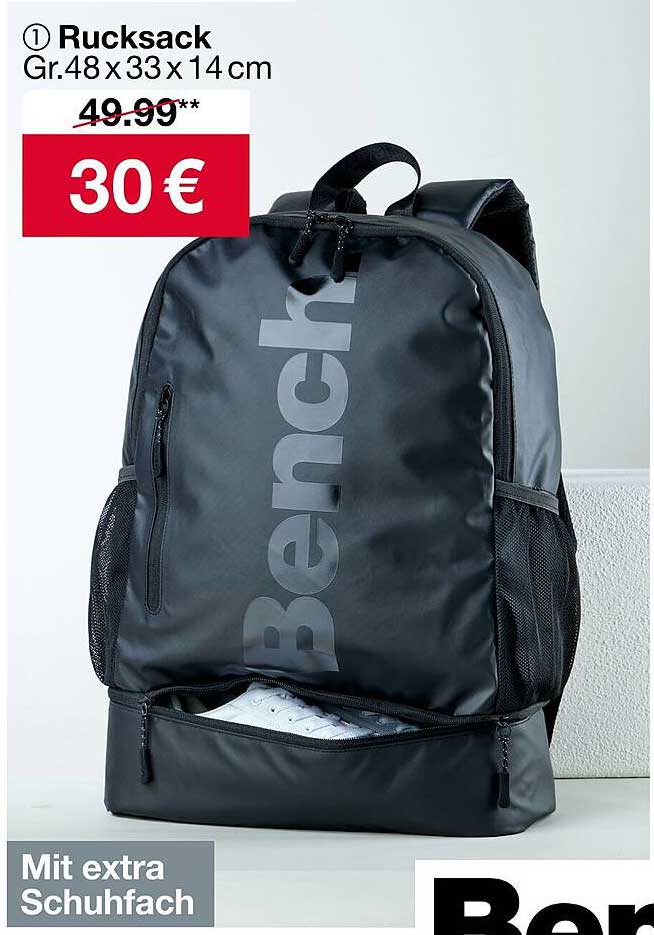Rucksack Größe 48 x 33 x 14 cm von Bench mit extra Schuhfach