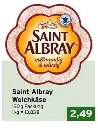 Saint Albray Weichkäse 180 g Packung