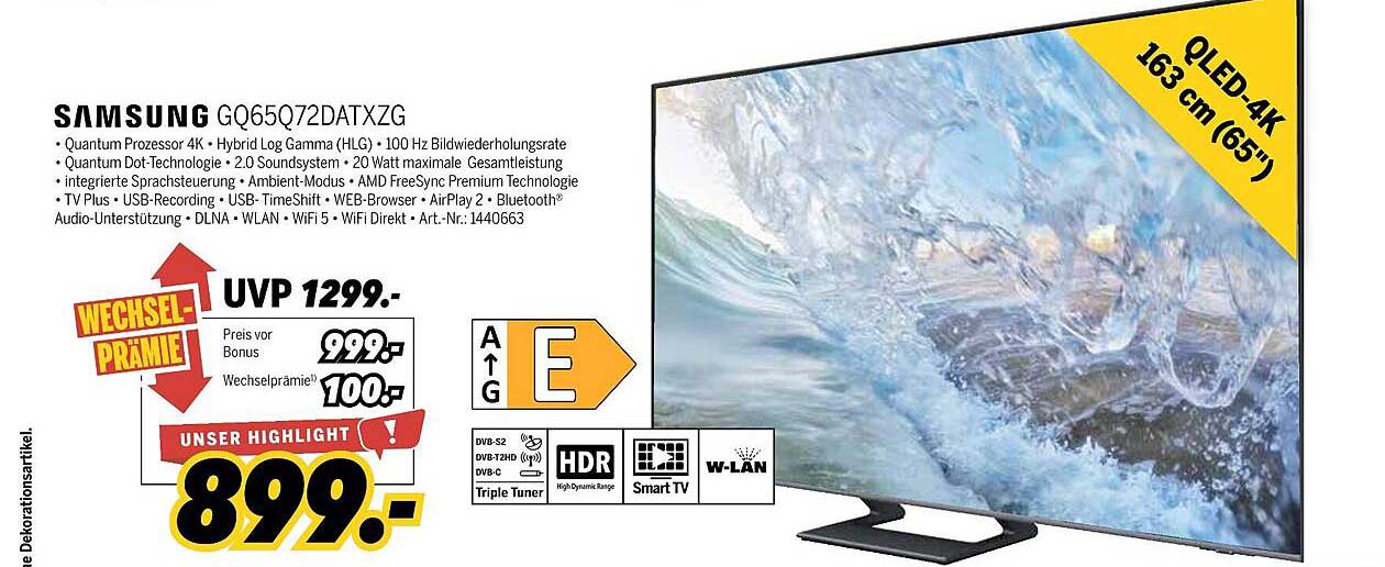 Samsung GQ65Q72DATXZG - QLED 4K TV 163 cm (65")