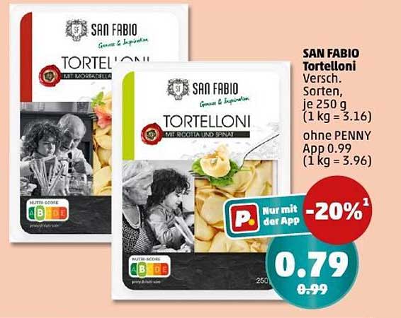 SAN FABIO Tortelloni verschiedene Sorten, je 250 g