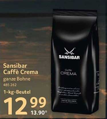 Sansibar Caffè Crema 1-kg-Beutel - Ganze Bohne