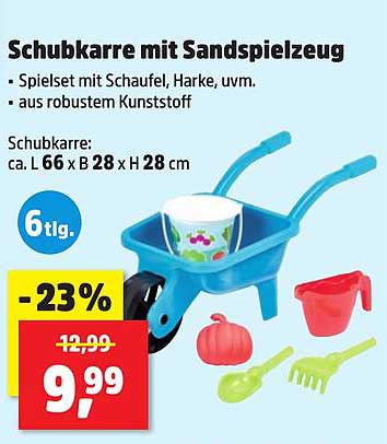 Schubkarre mit Sandspielzeug