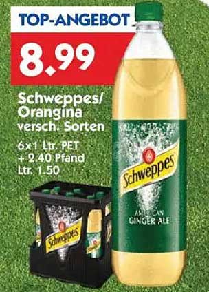 Schweppes/Orangina 6 x 1 Ltr. PET – Top-Angebot!