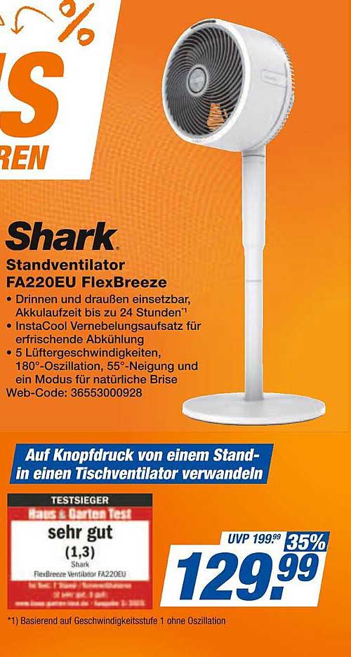 Shark Standventilator FA220EU FlexBreeze - erfrischende Kühle für Zuhause