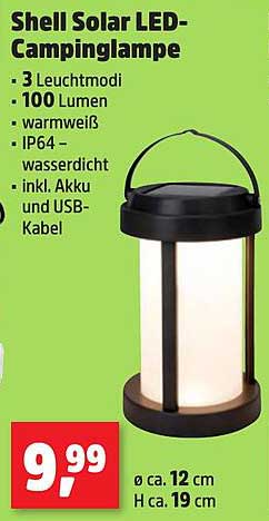 Shell Solar LED-Campinglampe