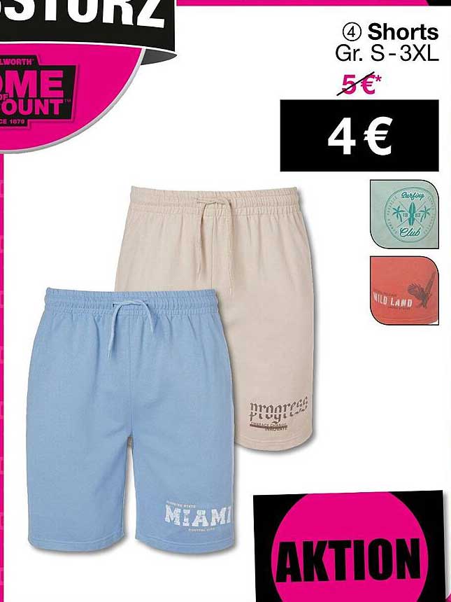 Shorts Gr. S–3XL jetzt für nur 4 €!
