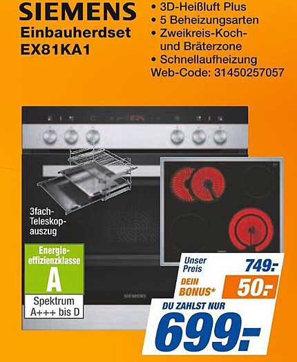 SIEMENS Einbauherdset EX81KA1