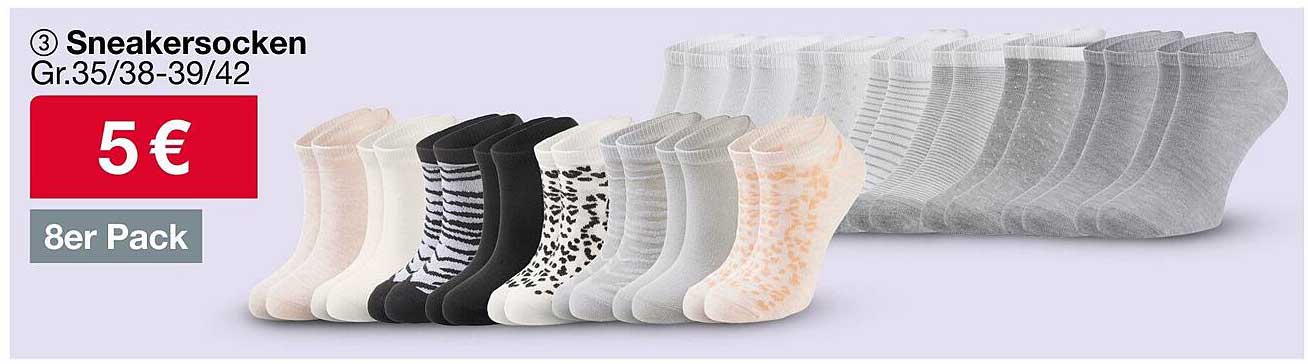 Sneakersocken 8er Pack - nur 5 €