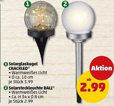 Solarsteckleuchte BALL* - Warmweißes Licht für Ihren Garten