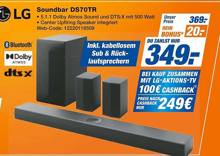Soundbar DS70TR mit Dolby Atmos und DTS:X