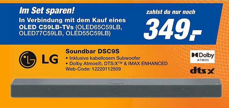 Soundbar DSC9S im Set mit LG OLED C59LB-TVs