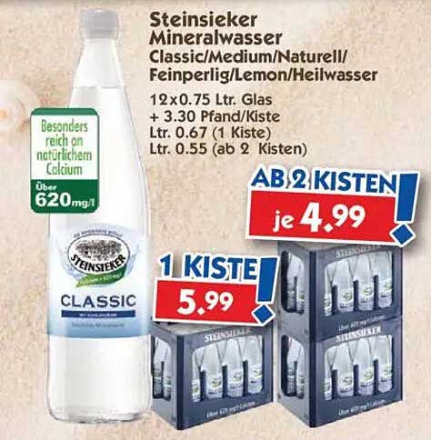 Steinsieker Mineralwasser Classic 12 x 0,75 L